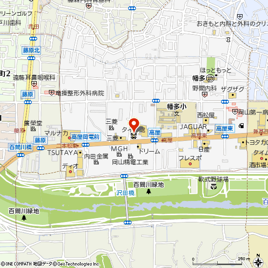 タイヤ館岡山東付近の地図